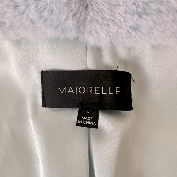 Majorelle Brinley Faux Fur Coat in Baby Blue - Size L - Picture 11 of 13